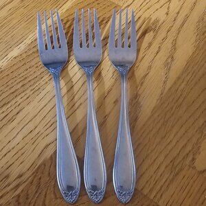 3 Home Concepts Fleurette Salad Fork 6.25" Japan 1960s minimalist flower floral